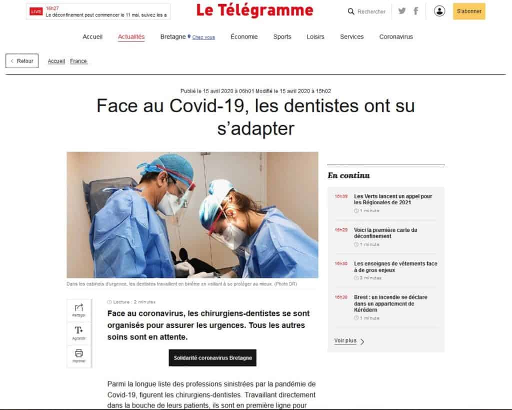 Face au Covid-19, les dentistes ont su s’adapter Face au Covid-19, les dentistes ont su s’adapter
