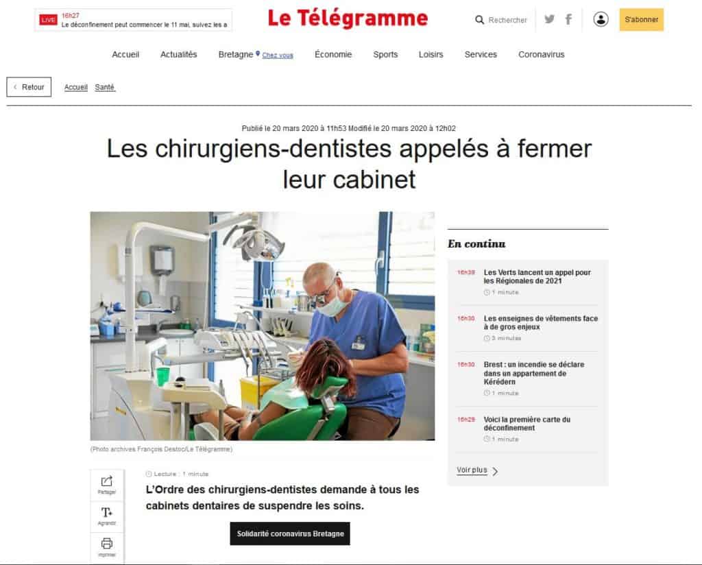 Les chirurgiens-dentistes appelés à fermer leur cabinet Les chirurgiens-dentistes appelés à fermer leur cabinet