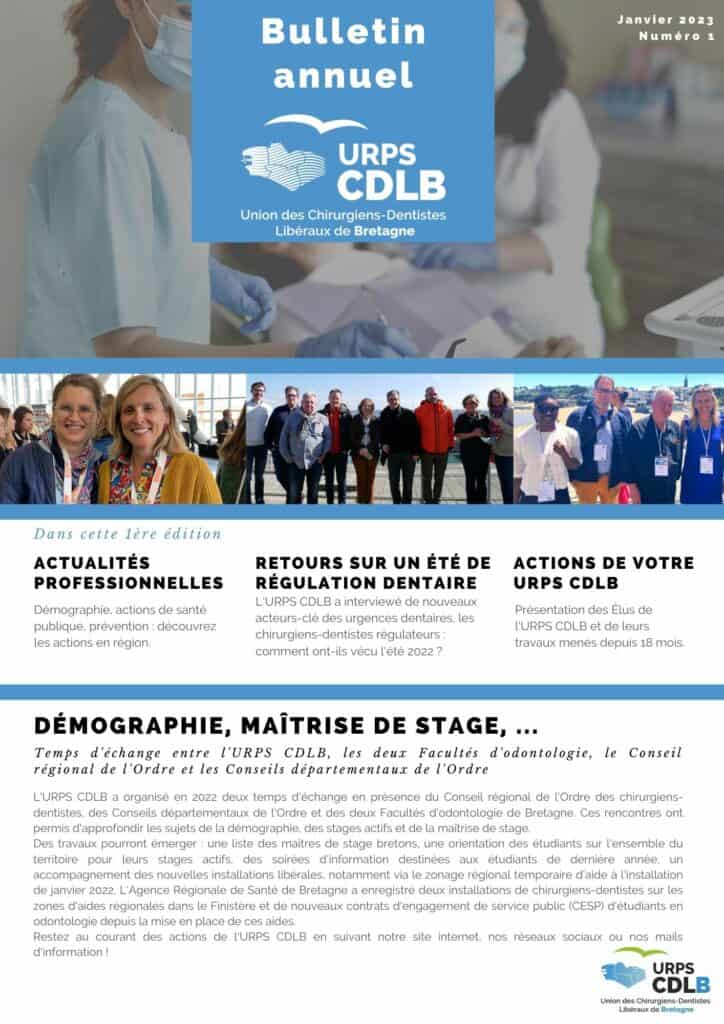 URPS CDLB Bulletin annuel 2023 - Première page image
